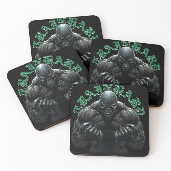 Item preview, TrainHard Green Skull Gym Warrior – Dark Fitness Motivation Design designed and sold by TrainHardCo.