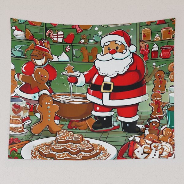 Item preview, Santa and the Gingerbread Men. designed and sold by Zofia Sosnecka.