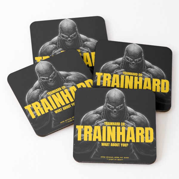 Item preview, TrainHard Yellow Skull – Intense Gym Motivation Poster Design designed and sold by TrainHardCo.
