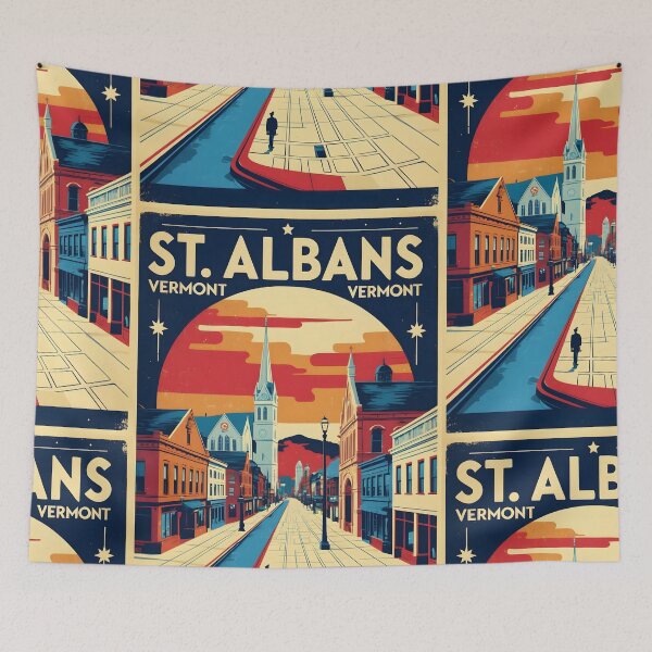 Item preview, St Albans Vermont 1950s USA Vintage Travel Tourism 2 designed and sold by TravelersGems.