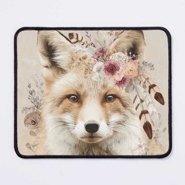 Item preview, Boho fox with flower wreath – Romantic nature design designed and sold by Meiersbeste.