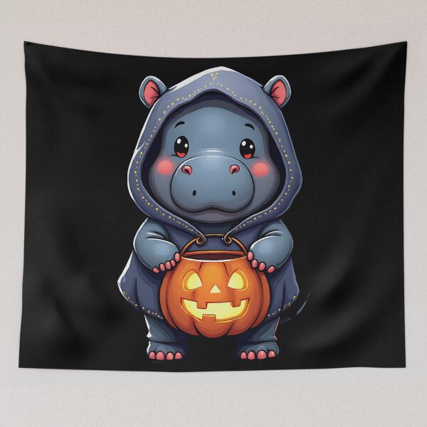 Item preview, Halloween Hippo, Ghost Animal, Cute Spooky Hippo, Kawaii Halloween, Trick or Treat, Funny Animal Gift designed and sold by ArtDesignTp.