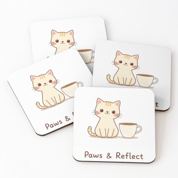 Item preview, “Paws & Reflect” ?☕Paws & Reflect – Cute Cat Coffee Design designed and sold by CMdigit.
