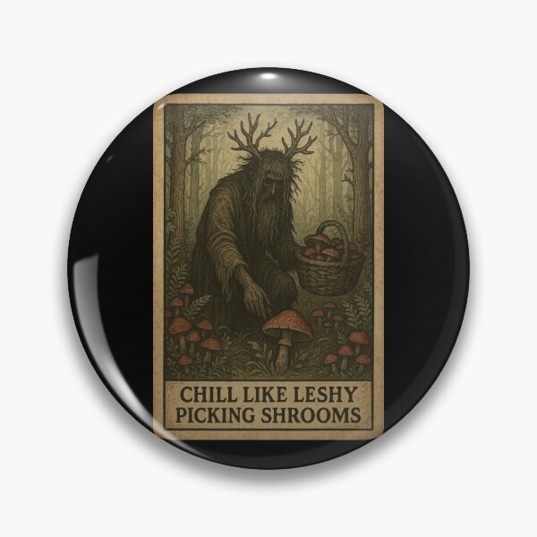 Item preview, Slavic Forest Spirit Art – Leshy Foraging Mushrooms, Cottagecore Folk Horror designed and sold by JacobKAurumhead.