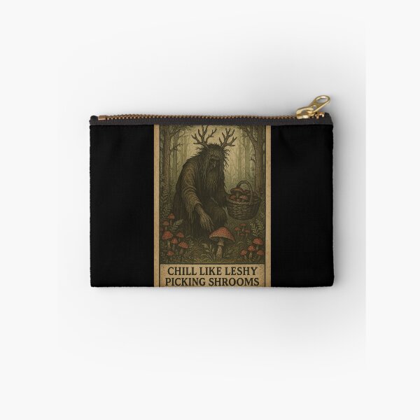Item preview, Slavic Forest Spirit Art – Leshy Foraging Mushrooms, Cottagecore Folk Horror designed and sold by JacobKAurumhead.