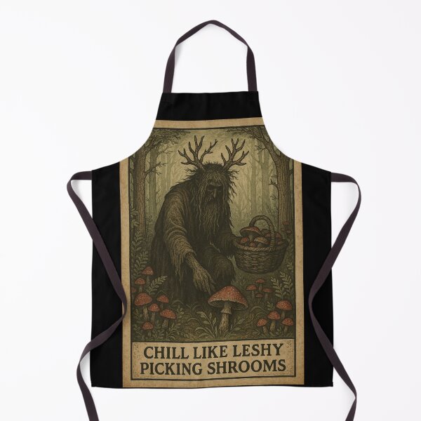 Item preview, Slavic Forest Spirit Art – Leshy Foraging Mushrooms, Cottagecore Folk Horror designed and sold by JacobKAurumhead.