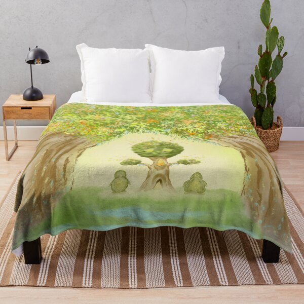 Item preview, A mystical tree village and birds designed and sold by greenPQBstudio.