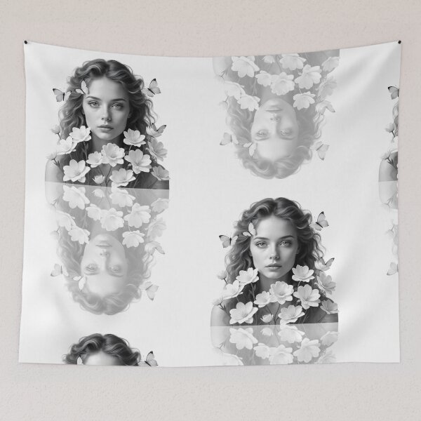 Item preview, monochrome portrait of a woman designed and sold by luizcruz.
