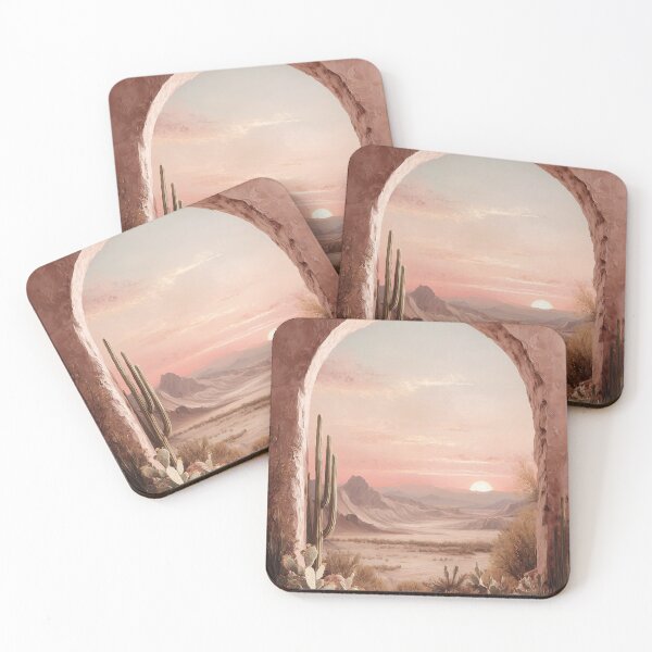 Item preview, Boho desert landscape – sunset over cacti designed and sold by Meiersbeste.