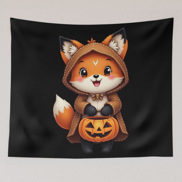 Item preview, Halloween Fox, Spooky Fox, Woodland Animal, Trick or Treat, Cute Fox Art, Kawaii Halloween, Pumpkin Fox, Fox Lover Gift, Autumn Animal Design, Halloween Costume Fox designed and sold by ArtDesignTp.