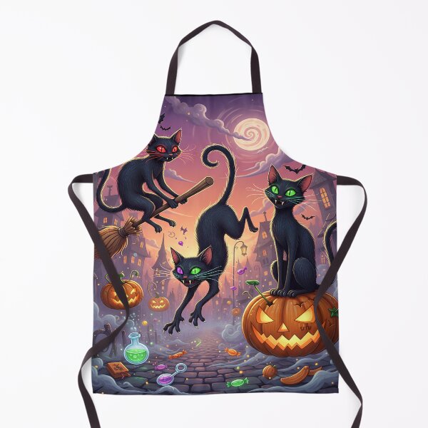 Item preview, Witchy Black Cats Halloween Street Scene designed and sold by SITU art.