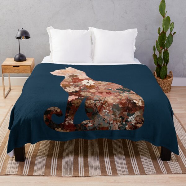 Item preview, Boho Flower Cat – Floral Cat Silhouette Design designed and sold by Meiersbeste.