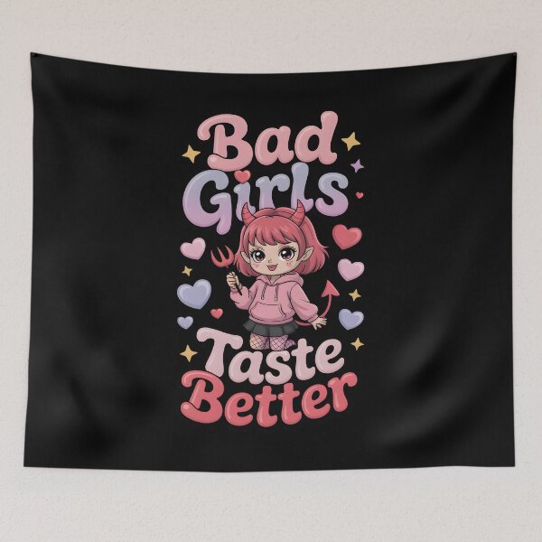 Item preview, Bad Girls Taste Better Kawaii Devil Girl Cute Anime designed and sold by ArtFeverShop.