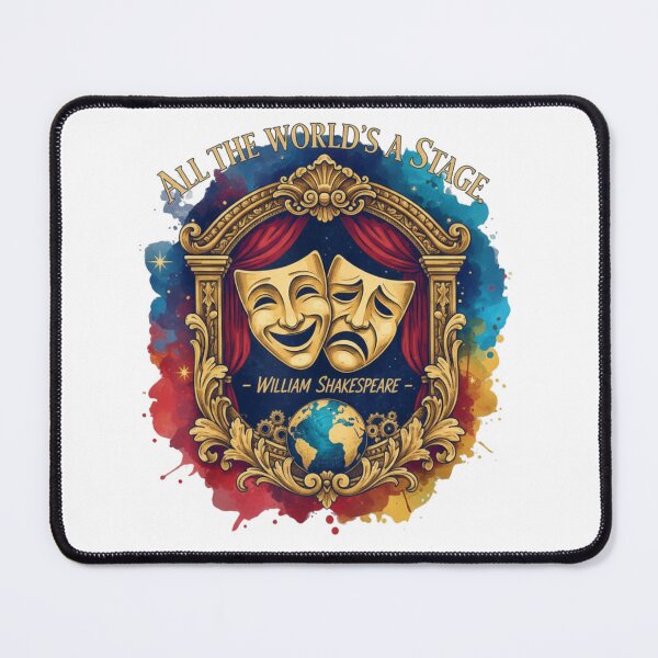 Item preview, Shakespeare Theatre T-Shirt: "All the World's a Stage" Comedy Tragedy Masks designed and sold by Boski22.