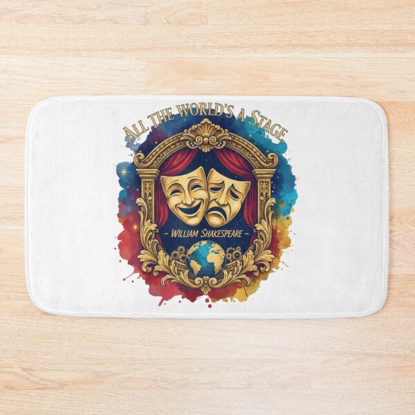 Item preview, Shakespeare Theatre T-Shirt: "All the World's a Stage" Comedy Tragedy Masks designed and sold by Boski22.