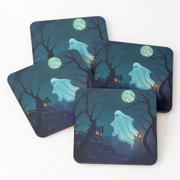 Item preview, Haunted Street Under the Pale Green Moon designed and sold by ArtComixHaven.