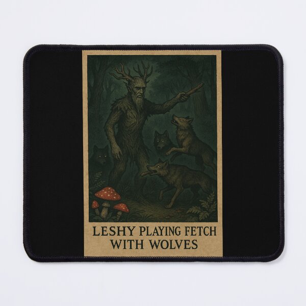 Item preview, Slavic Folklore Forest Spirit- Leshy and Wolves Dark Cottagecore Pagan Art designed and sold by JacobKAurumhead.