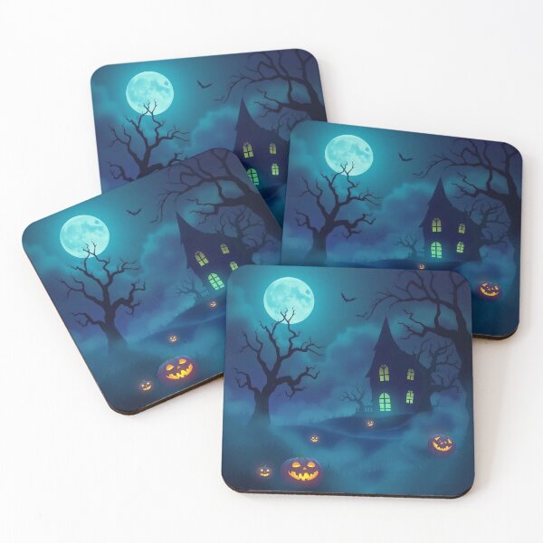 Item preview, House in the Fog Beneath the Blue Moon designed and sold by ArtComixHaven.