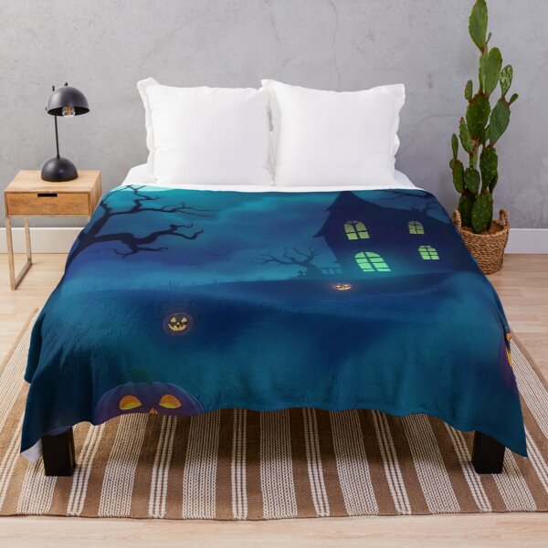 Item preview, House in the Fog Beneath the Blue Moon designed and sold by ArtComixHaven.