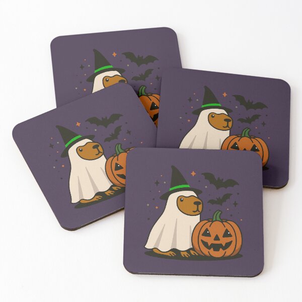 Item preview, Ghosty Capybara with pumpkin designed and sold by MonroysMakes.