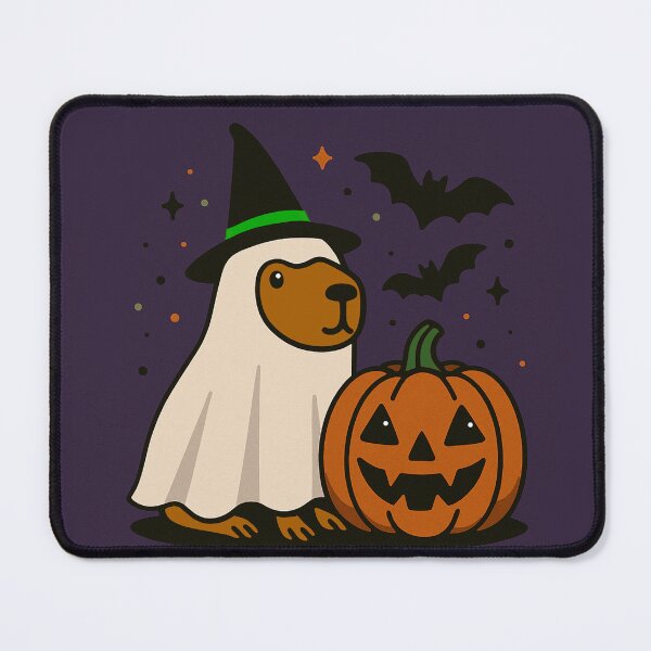 Item preview, Ghosty Capybara with pumpkin designed and sold by MonroysMakes.