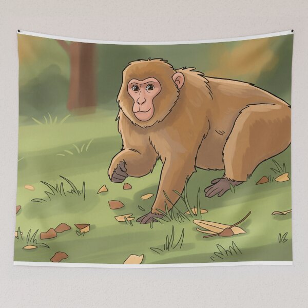 Item preview, Curious Autumn Cartoon Macaque: Forest Forager Fun! designed and sold by David Patterson.