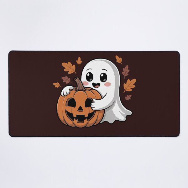 Item preview, Cute Ghost Hugging Jack-o'-Lantern Autumn designed and sold by PrintAtelier.
