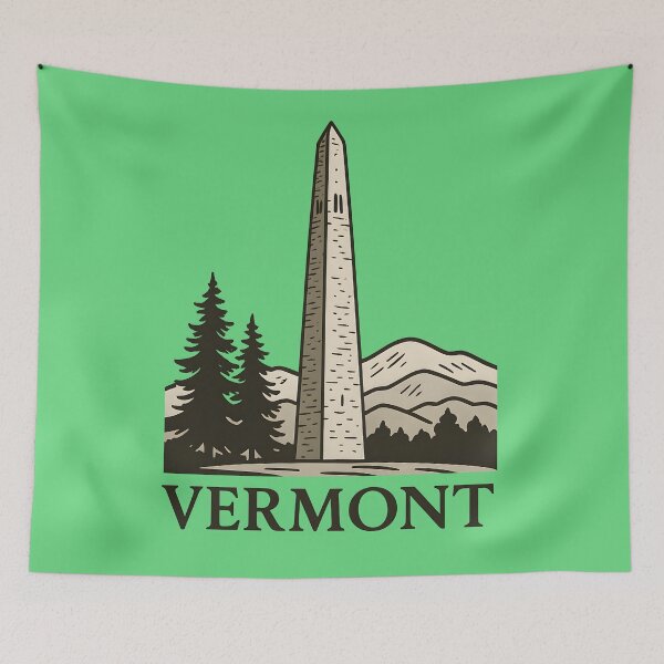Item preview, Bennington Monument Vermont Landmark Design with Rustic Mountains and Pines designed and sold by WarFX Designs.