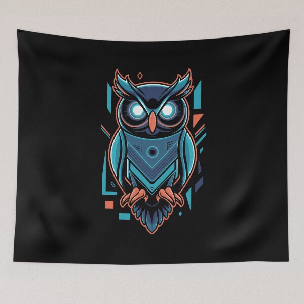 Item preview, Cyber Owl – Futuristic Neon Geometric Tech Art Design designed and sold by WitchyWhisper.