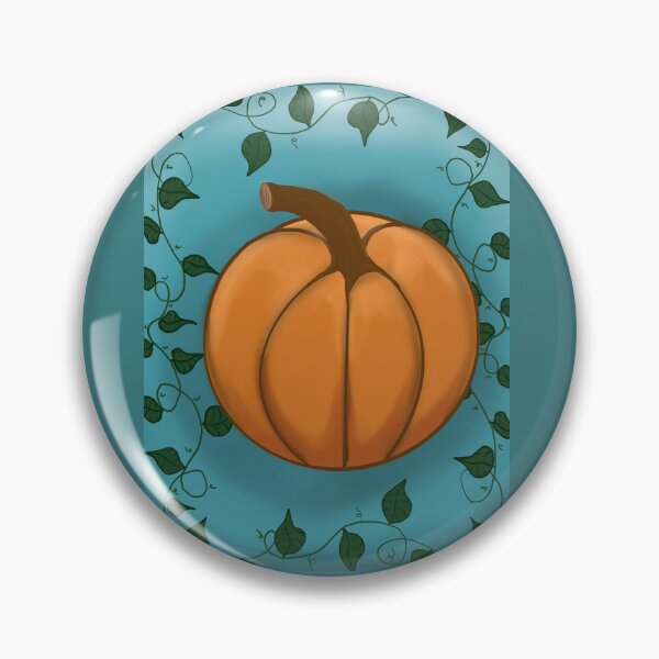 Item preview, Pumpkin with teal background designed and sold by 3PeasInAPod.