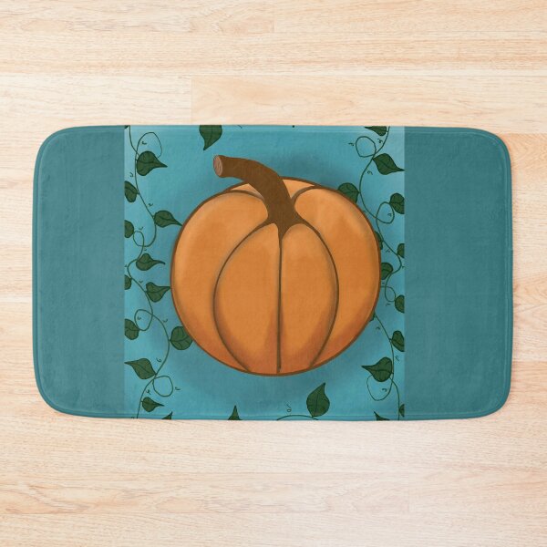 Item preview, Pumpkin with teal background designed and sold by 3PeasInAPod.