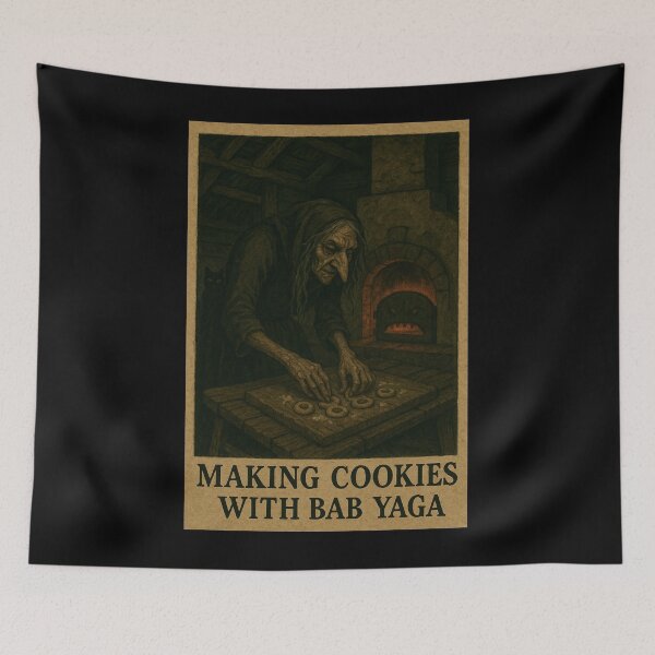 Item preview, Slavic Folklore Horror - Baba Yaga Kitchen Witch Cottagecore Art designed and sold by JacobKAurumhead.