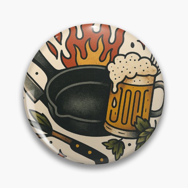 Item preview, Hot Pans, Cold Beers | Vintage Tattoo Chef Life Shirt designed and sold by Puraculinaris.