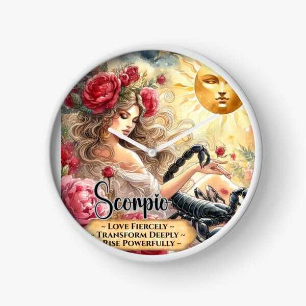 Item preview, Scorpio Zodiac Goddess – Love Fiercely, Transform Deeply, Rise Powerfully – Sun, Rose & Peony Art Print designed and sold by Kjahli.