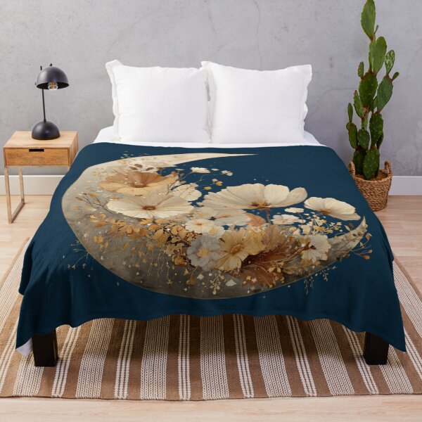 Item preview, Flower moon in gold tones – boho nature art with floral elegance designed and sold by Meiersbeste.
