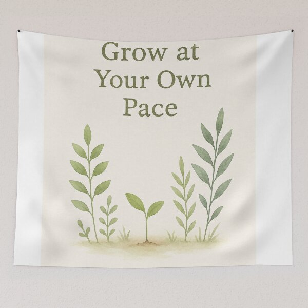 Item preview, Grow at Your Own Pace — Montessori Botanical Watercolor Design designed and sold by MforMontessori.