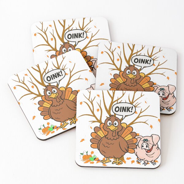 Item preview, Happy Thanksgiving Funny Turkey Pretending to Be a Pig Oink designed and sold by NoGoodDeeds.