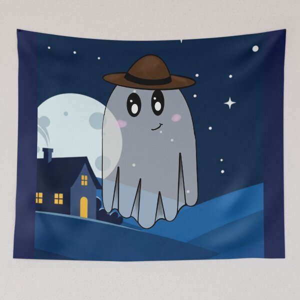 Item preview, Ghost with Haunted background designed and sold by 3PeasInAPod.