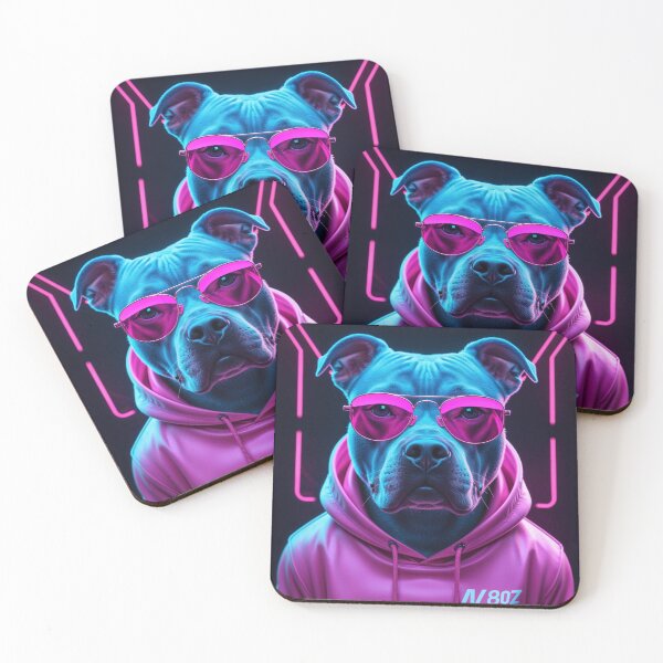 Item preview, Cool Neon Pitbull T-Shirt | Retro Synthwave Dog Tee | Vaporwave Pitbull Shirt | 80s Aesthetic Streetwear | Gift for Dog Lovers designed and sold by NazikАnna.