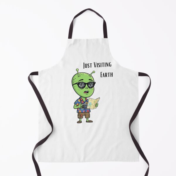 Item preview, Just Visiting Earth – Funny Cartoon Tourist Alien Sticker/T-Shirt designed and sold by EverStitchStudio ★★★★★.