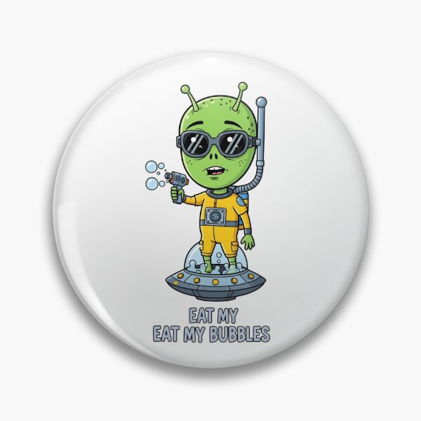 Item preview, Eat My Bubbles – Funny Cartoon Alien Sticker/T-Shirt designed and sold by EverStitchStudio ★★★★★.