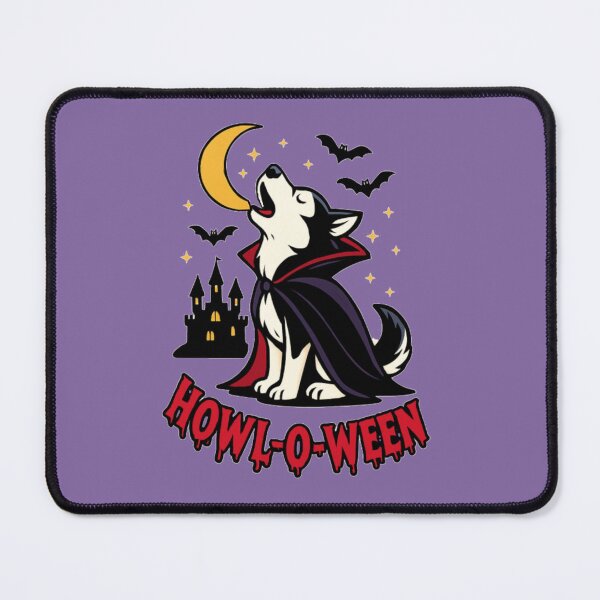 Item preview, Cute Howling Wolf Vampire Dog Funny Howl-o-ween Pun designed and sold by Dantin.