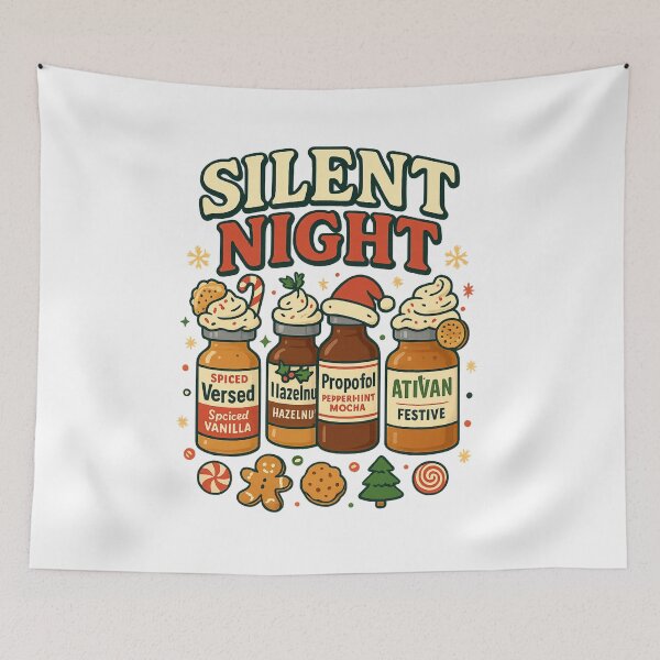 Item preview, Silent Night Nurse Christmas Parody – Funny Medical Holiday Shirt designed and sold by DailyDrivesct.