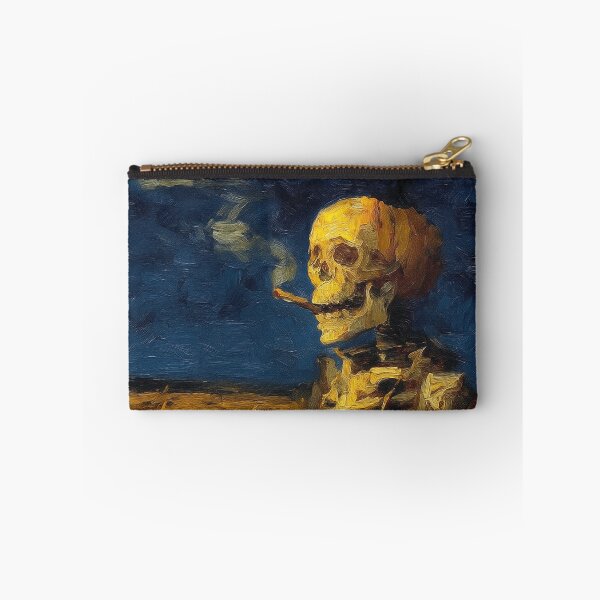 Item preview, Vincent Van Gogh Skull with Burning Cigarette Pumpkin Skeleton Art designed and sold by TinaDu-.