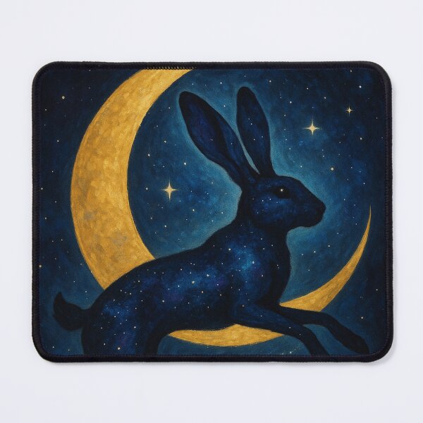 Item preview, Cosmic Hare Portrait — Galaxy Fur & Nebula Halo designed and sold by BadaBingBear.