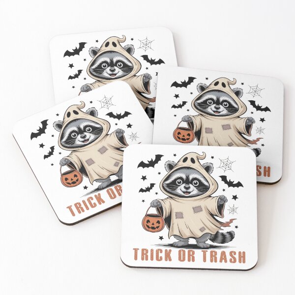 Item preview, Trick or Trash – Funny Halloween Raccoon Ghost Design designed and sold by SoftStyleStudio ⭐⭐⭐.