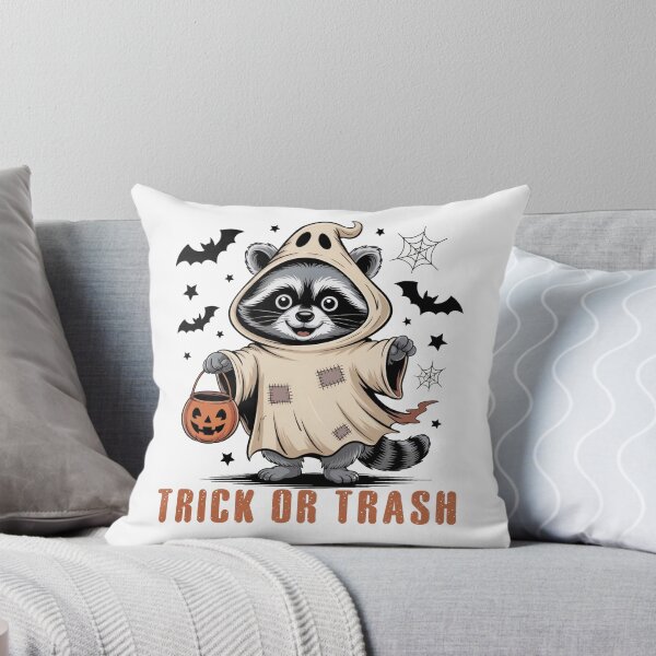 Item preview, Trick or Trash – Funny Halloween Raccoon Ghost Design designed and sold by SoftStyleStudio ⭐⭐⭐.
