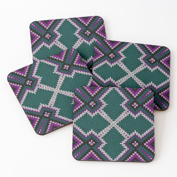 Item preview, Knitted Geometric Texture Purple Green designed and sold by patternarya.