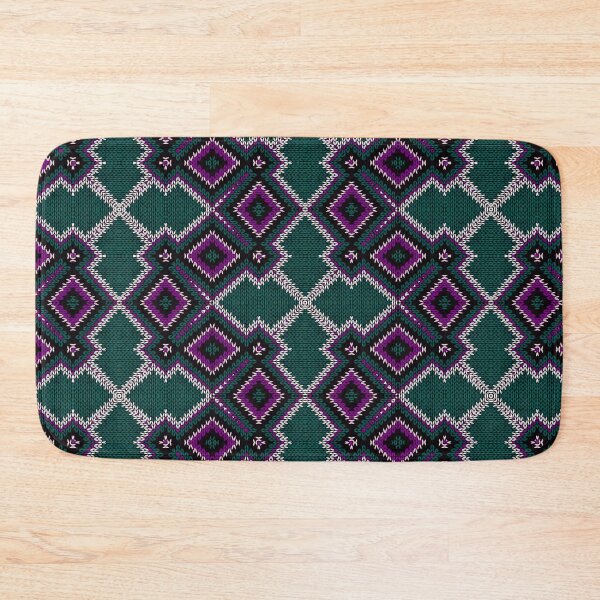 Item preview, Knitted Geometric Texture Purple Green designed and sold by patternarya.