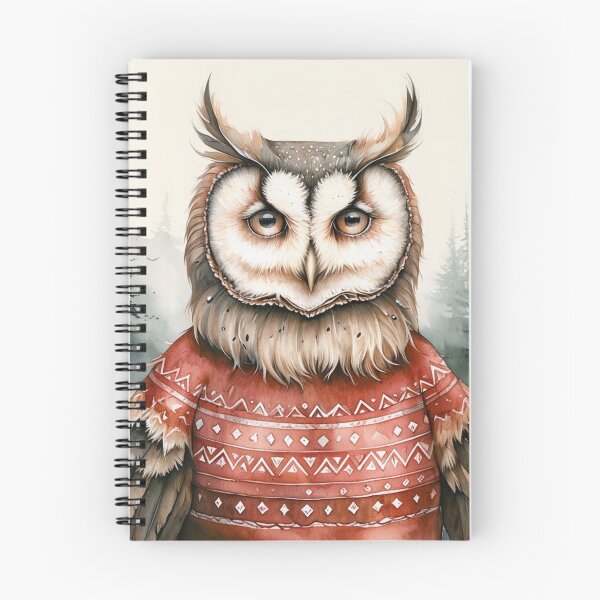 Item preview, Whimsical Owl In Sweater Surrounded By A Serene Forest designed and sold by WitchyGypsyCo.